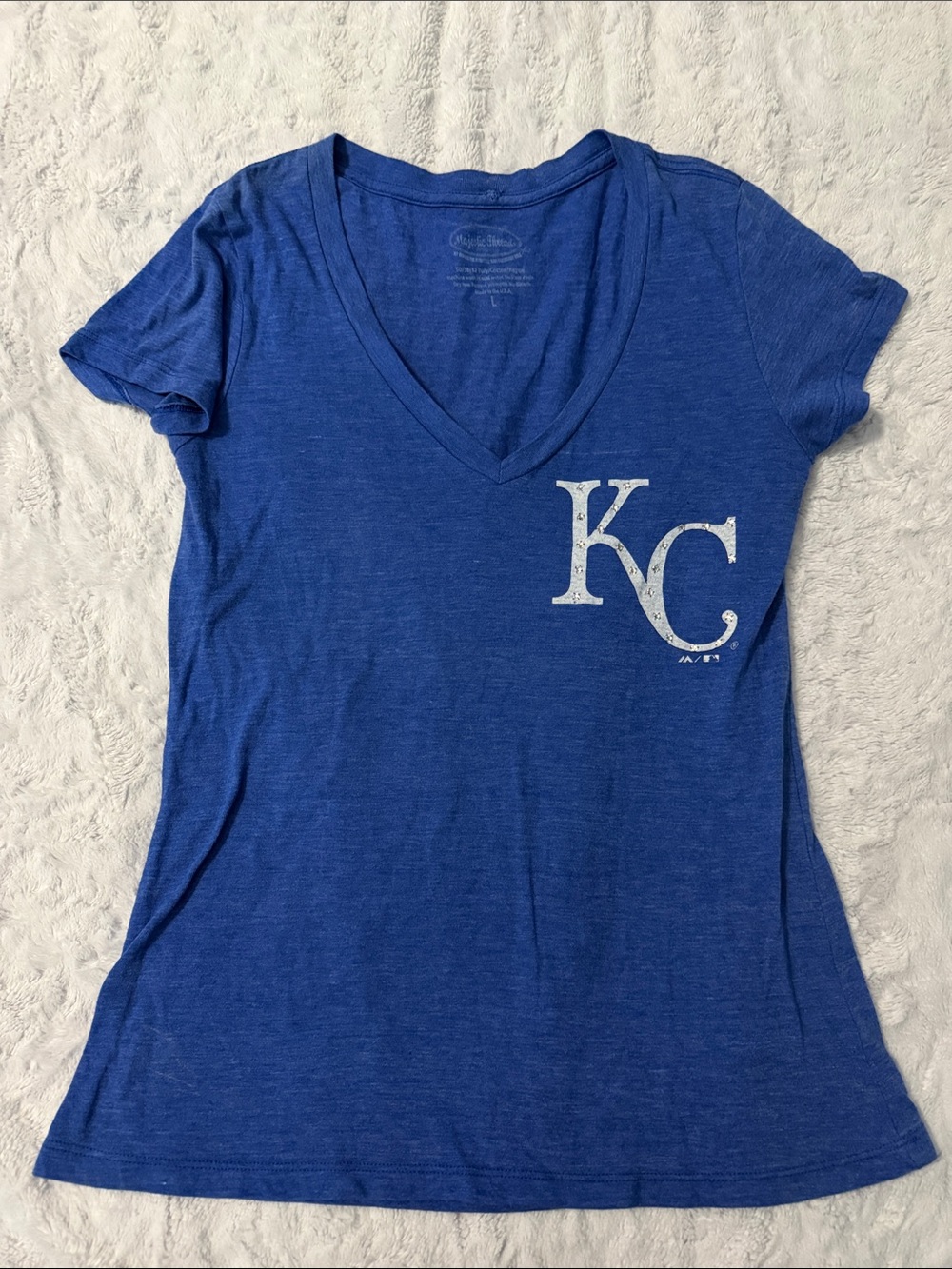 KC royals bling v-neck t shirt